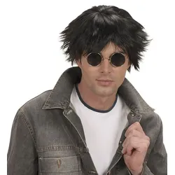 Schwarze Britpop Herrenperücke - OS