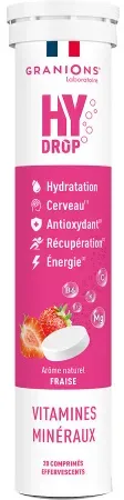 Granions HyDrop Vitamine Mineralstoffe Erdbeere 20 Brausetabletten