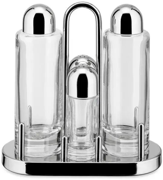 Alessi Menage-Set 5tlg. Kristall, Kristalloptik Silber