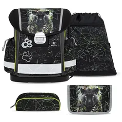 Belmil Classy Schulranzen-Set 4-teilig Black Panther mit Brustgurt Black Panther Schulranzen Set