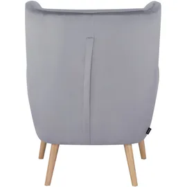 Home Affaire Ohrensessel HOME AFFAIRE "Yamuna", grau (hellgrau), H:100cm T:85cm, Sessel, Ohrensessel, mit Sitzpolsterung, Gestell und Füße aus Massivholz, Sitzhöhe 47 cm