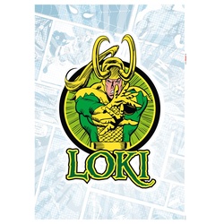 KOMAR Wandtattoo „Loki Comic Classic“ Wandtattoos 50 x 70 cm Gr. B/H: 50 cm x 70 cm, Kinder-Comic, bunt (grün, gelb, schwarz) Wandtattoos Wandsticker