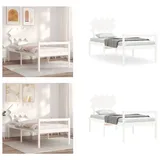 vidaXL Seniorenbett mit Kopfteil Weiß Massivholz - Seniorenbett - Seniorenbetten - Bett Für Senioren - Betten Für Senioren - Weiß