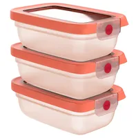 Emsa Frischhaltedose rechteckig orange 11,71 x 17,63 x 17,49 cm 0,5 l 3-teiliges Set