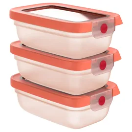 Emsa Frischhaltedose rechteckig orange 11,71 x 17,63 x 17,49 cm 0,5 l 3-teiliges Set