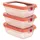 Emsa Frischhaltedose rechteckig orange 11,71 x 17,63 x 17,49 cm 0,5 l 3-teiliges Set