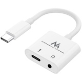 Maclean MCTV-848 2 in 1 Adapter USB Typ-C zu 3,5mm Klinke und und PD Ladeadapter Adapter zu Kopfhörer Jack Kabel Miniklinke USB-C-Stecker Schnellladung Kompatibel mit Samsung Huawei usw.