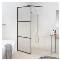 vidaXL Duschwand Walk-In-Dusche 80 x 195 cm ESG mattiert schwarz