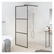 vidaXL Duschwand Walk-In-Dusche 80 x 195 cm ESG mattiert schwarz