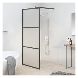 vidaXL Duschwand Walk-In-Dusche 80 x 195 cm ESG mattiert schwarz