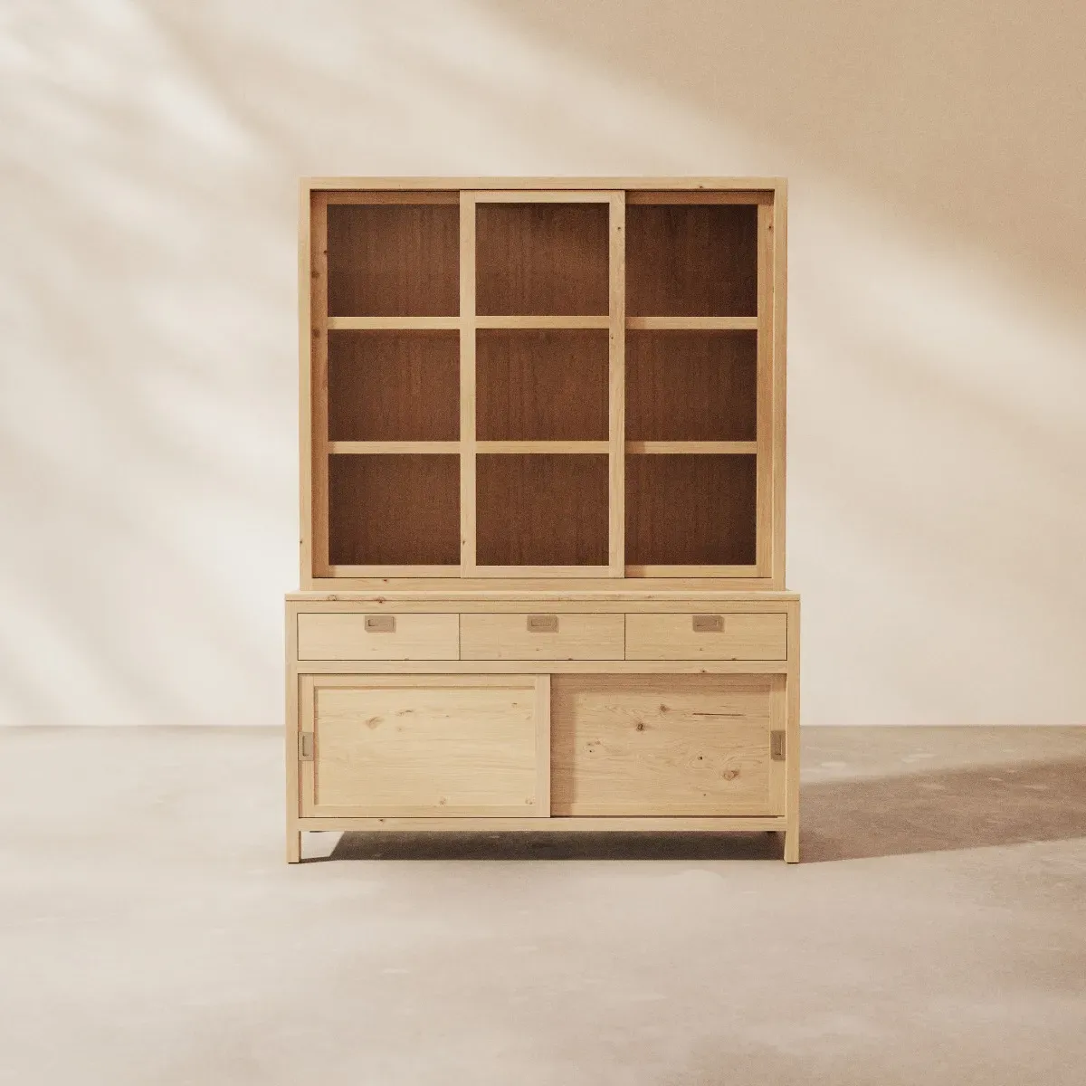 Heidi - Geschirrschrank aus massivem Eichenholz 160 cm