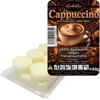 WonderWax Duftwachs WonderWax® Duftriegel 6 x Duftwachs Kreise Weiß, 100% Sojawachs (Cappuccino), Duftrichtung: Cappuccino
