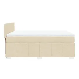 vidaXL Boxspringbett mit Matratze Creme 140x200 cm Stoff