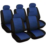 Woltu Sitzbezüge Auto Einzelsitzbezug universal Größe, 5er Set, schwarz/blau
