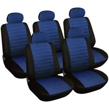 Woltu Sitzbezüge Auto Einzelsitzbezug universal Größe, 5er Set, schwarz/blau