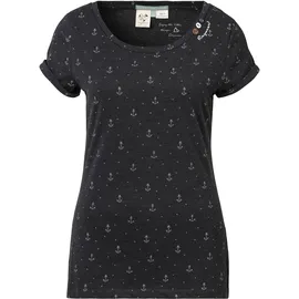 Ragwear T-Shirt FLORAH A ORGANIC O mit maritimen Anker-Allover-Druck grau XS (34)