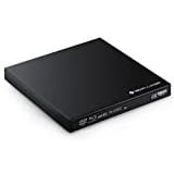 techPulse120 portables USB 3.0 4K UHD 3D M-Disc BDXL HDR10 Laufwerk Blu-ray Brenner Burner Superdrive Ultra-Slim BD DVD CD für Netbook Notebook Ultrabook Windows Mac OS Apple iMAC MacBook Schwarz