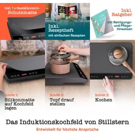 STILLSTERN Doppel-Induktionskochfeld -Kochplatte 3600W, 18 Stufen, 24h Timer,