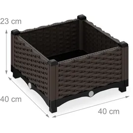 Relaxdays Pflanzkübel 40 x 23 x 40 cm Braun