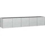 vidaXL Garten-Hochbeet verzinkter Stahl rechteckig 400 x 80 x 77 cm Silber