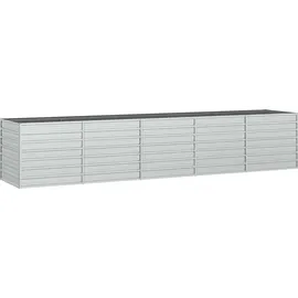 vidaXL Garten-Hochbeet verzinkter Stahl rechteckig 400 x 80 x 77 cm Silber