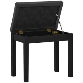 Homcom Klavierbank Klavierhocker mit Stauraum, Holzbeine, Kunstleder, Schwarz