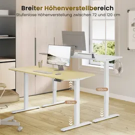 Woltu Schreibtisch Computertisch mit USB-Ladeanschluss, Weiß 140x60 cm - Weiß
