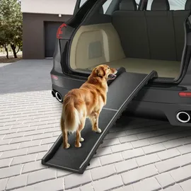 Tectake tectake® Hunderampe Paw Step Auto, klappbar und rutschfest, bis 90kg - schwarz