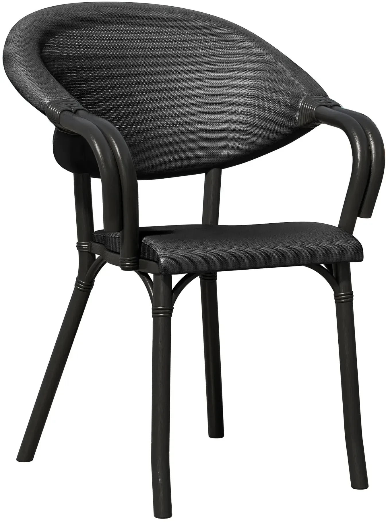 4er-Set Bsitro Textilen Stuhl | Schwarz | Weiß | Stapelbar | Textilen Gewebe Stuhl, Terrassen Textilen Stuhl, Outdoor Textilen Stuhl