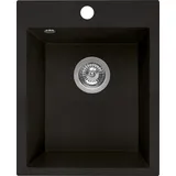 manestein Granitspüle Küchenspüle 39x48 - Schwarz Einbauspüle, Spülbecken, -für 40cm Schrank - Schwarz