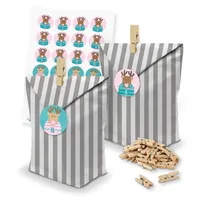 itenga Adventskalender 24x Tüten Streifen Klammern Zahlen Rentierbande 1-24