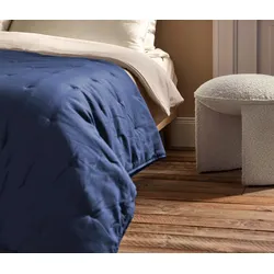 Tchibo - Gepolsterter Hocker - 44x44x41cm - weiß - Holz / Polyester / Acryl