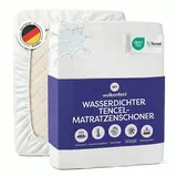 Wolkenfeld Matratzenschutz Wasserdicht 200x200cm Premium aus Tencel - Atmungsaktiver und thermoregulierender Matratzenschoner - gegen Flüssigkeiten, Milben und Bakterien - Für Matratzen bis 30 cm Höhe