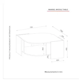 moebel17 Couchtisch Marbel Beige Granit Optik