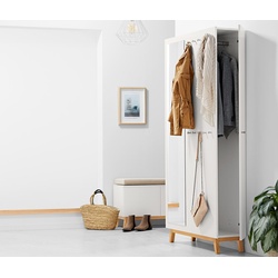 Tchibo - Multifunktionaler Flurschrank - 98,5x30,5x190cm - silber - Holz / Eschen-Massivholz / Metall