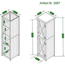 HABAU Gartenschrank Ben 45 x 160 x 45 cm Grau