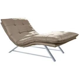 W.Schillig Relaxliege daily dreams Leder 95 x 91 x 170 cm braun mit Kissen