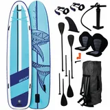 BRAST SUP Board Family | Aufblasbares Stand up Paddle Set XXL | 370x87x15cm bis 250kg | 7 Designs | inkl. Zubehör 2X Kajak-Sitz 2X Fußschlaufe 2X Paddel Pumpe Rucksack | Shark