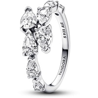 PANDORA Timeless Glitzernder Überlappender Band-Ring aus Sterling Silber mit Cubic Zirkoniastein verziert, Größe: 56, 193004C01-56