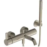 Ideal Standard Joy Wannenarmatur BC787GN mit Brause-Set, Edelstahl