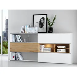 Sideboard FIF MÖBEL "TORO 410", weiß (lack weiß, wildeichefarben), Sideboards, Breite 240,6 cm