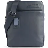 Piquadro Akron Umhängetasche Leder 22 cm blau