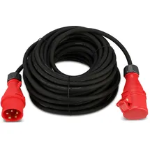 REV Ritter REV 006311 Strom Verlängerungskabel 25m außen IP44 – Starkstromkabel, 11000W – schwarz