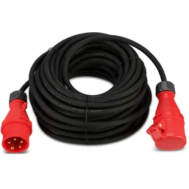 REV Ritter REV 006311 Strom Verlängerungskabel 25m außen IP44 – Starkstromkabel, 11000W – schwarz