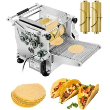 Vevor elektrischer Tortillamaker, automatische Maschine zur Herstellung von Maistortillas mit Antihaftbeschichtung & zwei Formen (4 + 6 Zoll), für die Herstellung von Sopes Roti Pita Tortilla