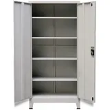 vidaXL Büroschrank mit 2 Türen Stahl 90x40x180 cm Grau