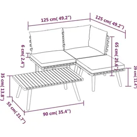 vidaXL Garten-Lounge-Set 4-tlg. braun