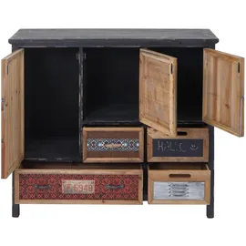 Mendler Apotheker-Schrank HWC-A43 84 x 90 x 32 cm mehrfarbig / Schwarz