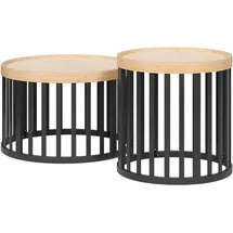 Vicco Couchtisch Enara Grün/Braun Bambus 50,5 x 50,5 cm