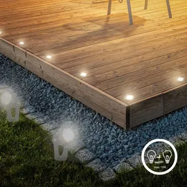 Briloner Connect to Shine 3er Set LED Bodeneinbaustrahler mit Bodenhülse, IP67 12 V 3er-Starterset - 4,5cm Topf